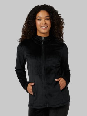 WOMEN'S SOFT VELOUR HOODED FULL-ZIP